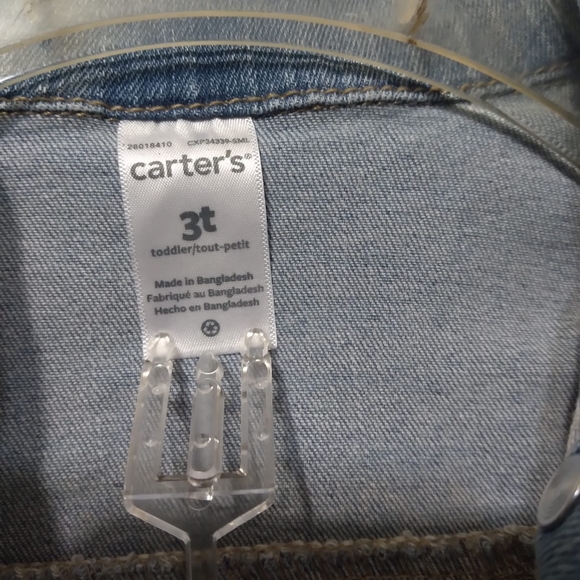 Carter's Toddler Girls Denim Jean Jacket 3T - Kids Color - Picture 3 of 4